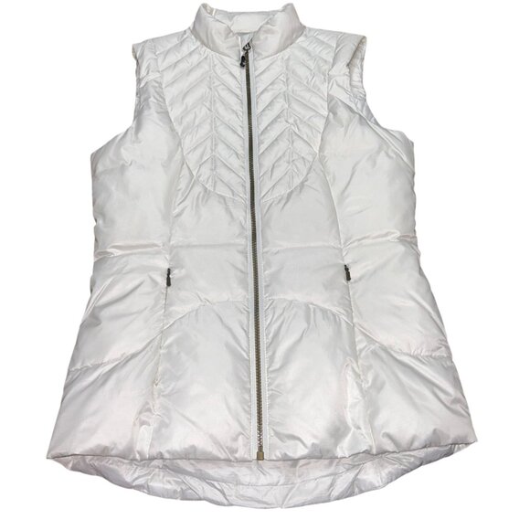 MPG Sport White Quilted Puffer Vest with a High Collar / Size Small Petite - Picture 1 of 10